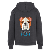 I love my Bulldog Unisex Zip Hoodie S00557 - charcoal grey
