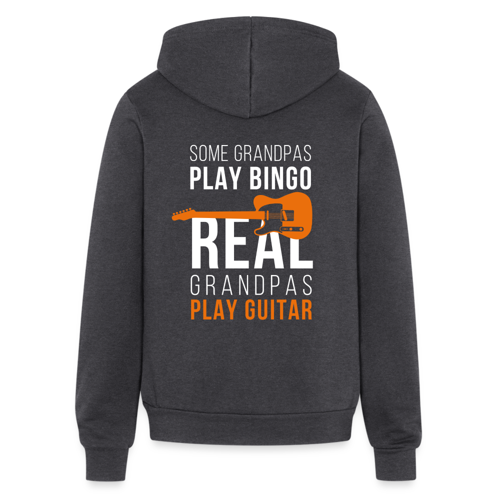S00605 Some grandpas play bingo, real grandpas play guitar Unisex Zip Hoodie Grandpa GiftBella + Canvas Unisex Full Zip Hoodie - charcoal grey