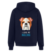 I love my Bulldog Unisex Zip Hoodie S00557 - navy