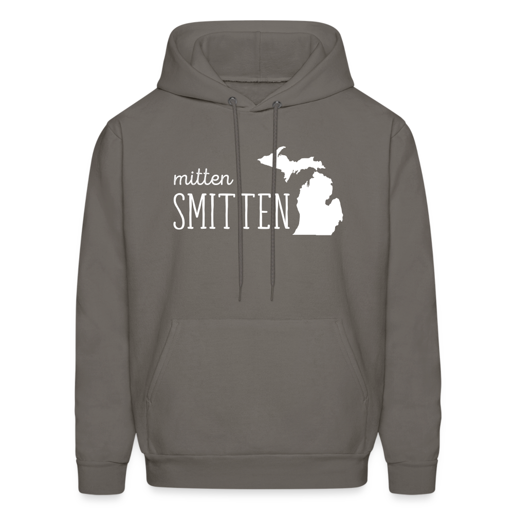 S00022  Personalizable Michigan Mitten smitten Gift, Unisex Longsleeve, Hoodie, Crewneck long sleeve, Sweatshirt, JerseyMen's Hoodie - asphalt gray
