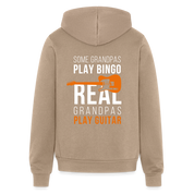 S00605 Some grandpas play bingo, real grandpas play guitar Unisex Zip Hoodie Grandpa GiftBella + Canvas Unisex Full Zip Hoodie - tan