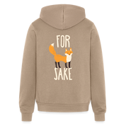 For fox sake Unisex Zip Hoodie Funny Gift Zip Hoodie S00237 - tan