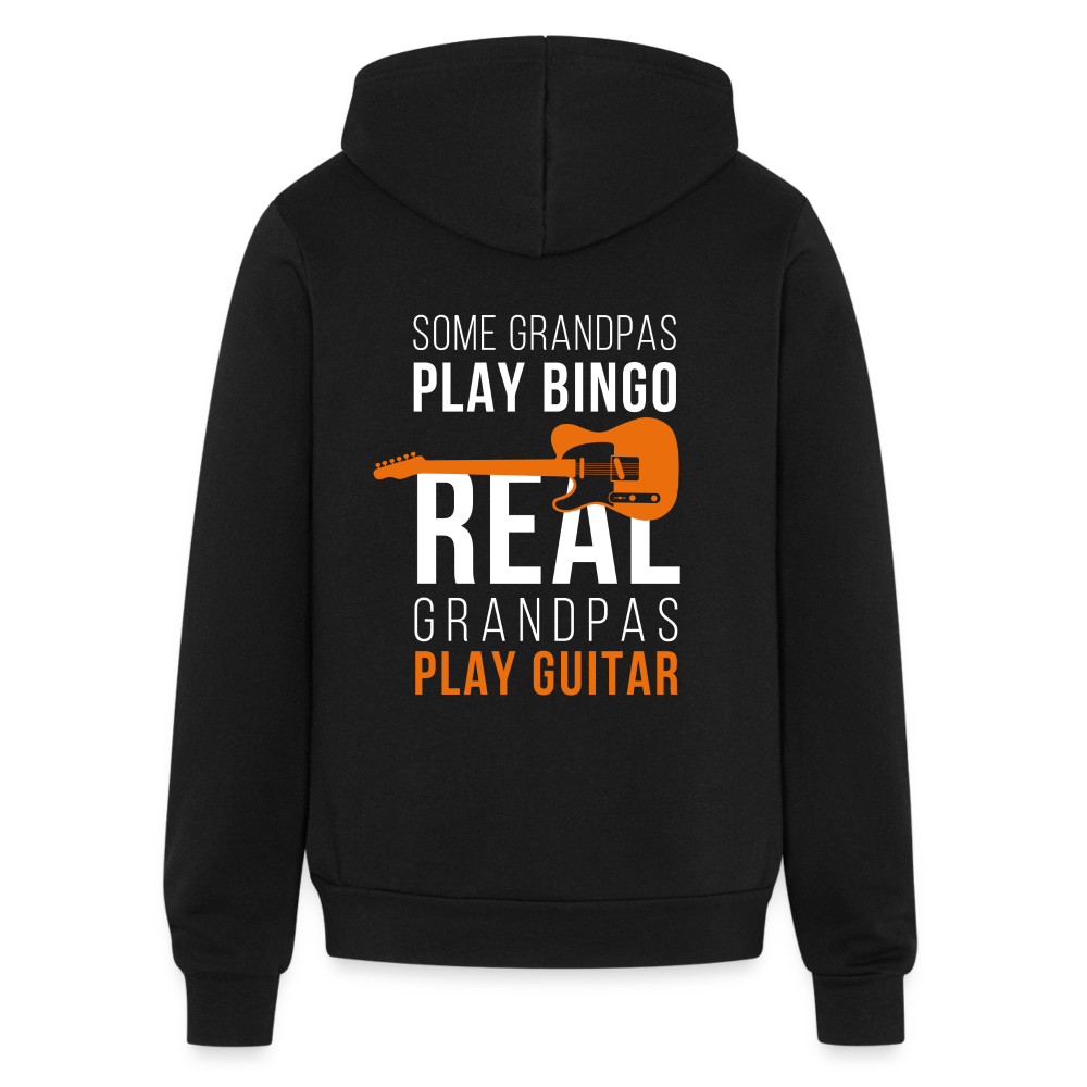 S00605 Some grandpas play bingo, real grandpas play guitar Unisex Zip Hoodie Grandpa GiftBella + Canvas Unisex Full Zip Hoodie - black