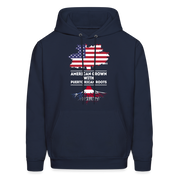 S00375  Puerto Rican Roots Hoodie - American Grown with puerto rican roots Men's Hoodie - navy