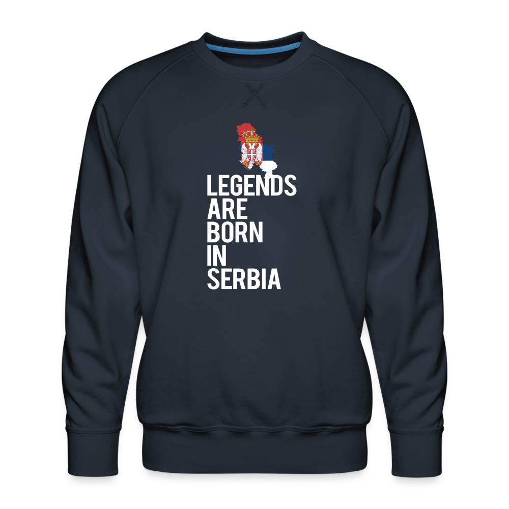 Legends are born in Serbia Men’s Premium Sweatshirt - navy