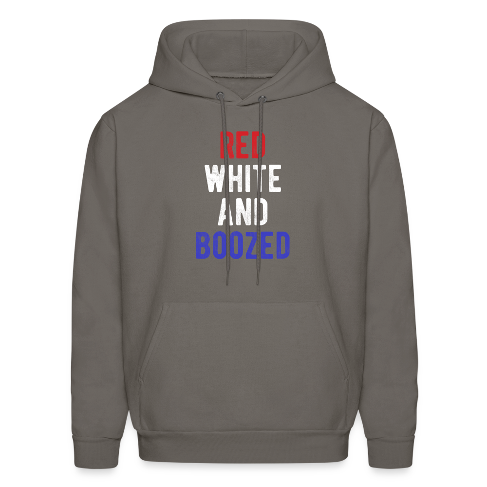 Patriot Red white and boozed  S00051 Men's Hoodie - asphalt gray