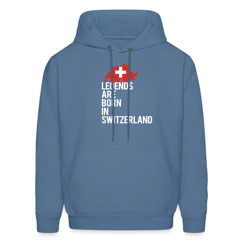 Legends are born in Switzerland Unisex Hoodie - denim blue