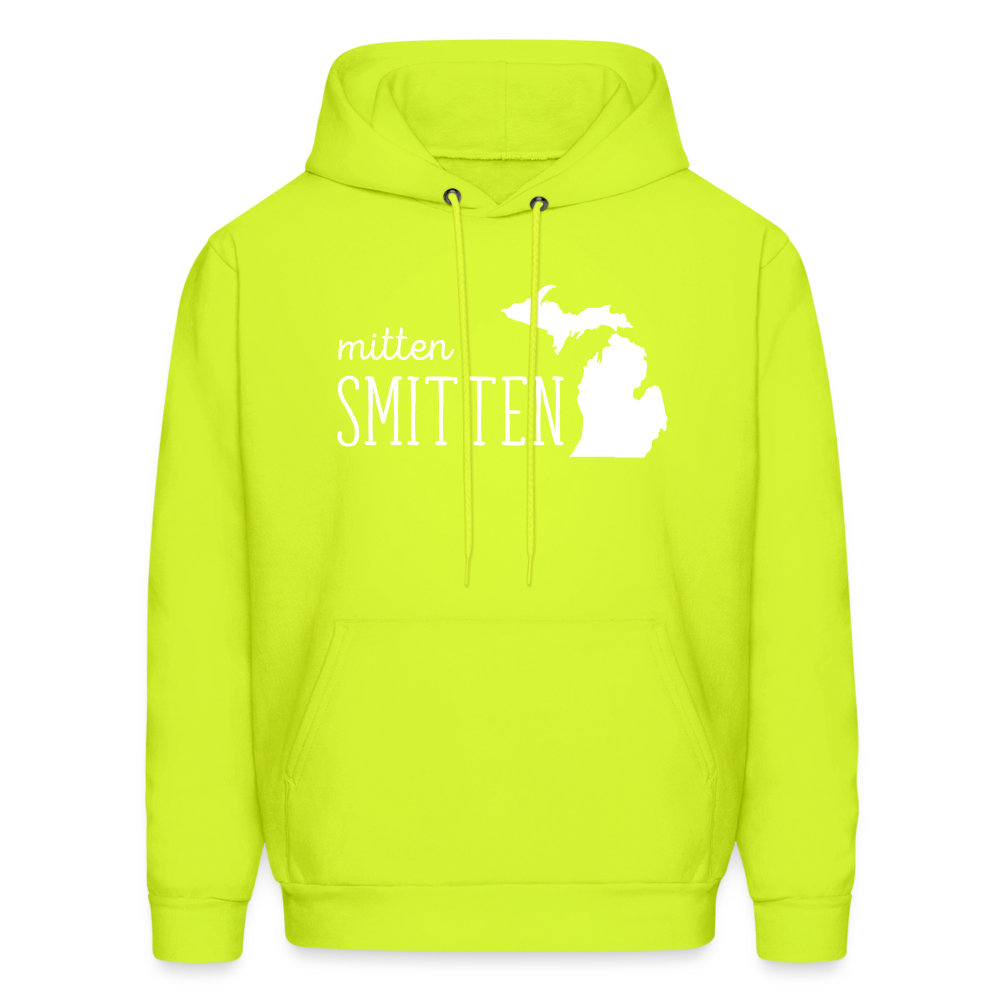 S00022  Personalizable Michigan Mitten smitten Gift, Unisex Longsleeve, Hoodie, Crewneck long sleeve, Sweatshirt, JerseyMen's Hoodie - safety green