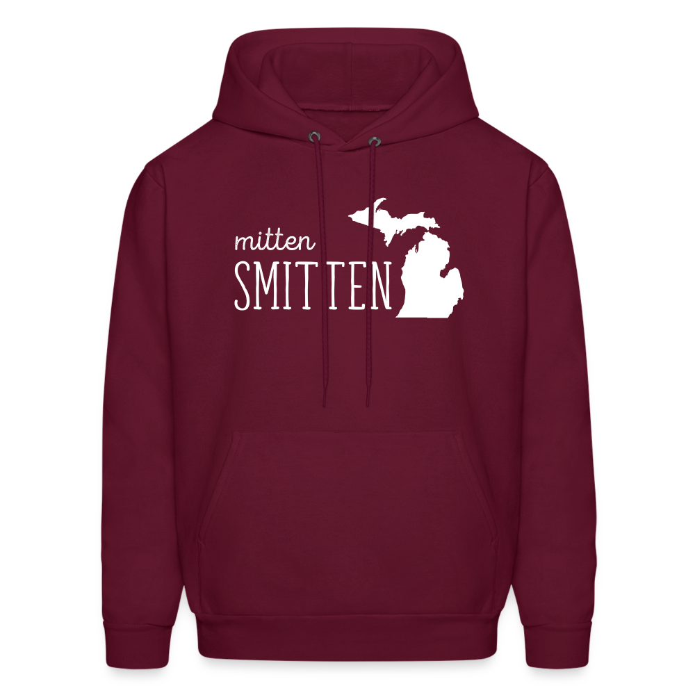 S00022  Personalizable Michigan Mitten smitten Gift, Unisex Longsleeve, Hoodie, Crewneck long sleeve, Sweatshirt, JerseyMen's Hoodie - burgundy