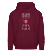 Maybe I can't make a difference for all the animals, but I can make all the difference for some of them S00058 Men's Hoodie - burgundy