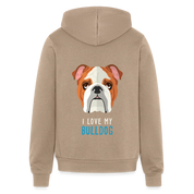 I love my Bulldog Unisex Zip Hoodie S00557 - tan