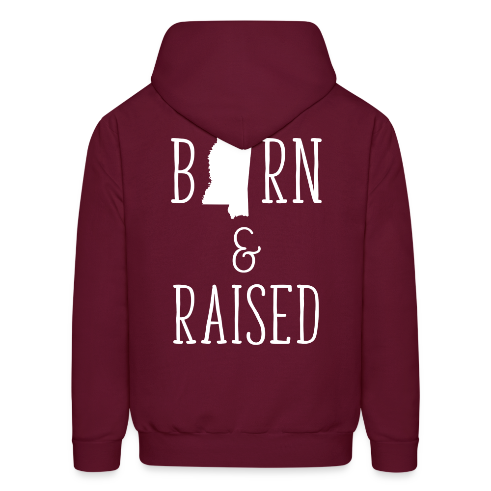 S00024 Mississippi Born & raised  Men's Hoodie - burgundy