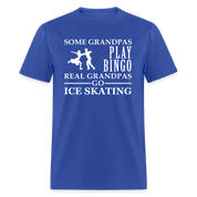 K00040  Ice Skating Gift, Some Grandpas play bingo, Real Grandpas Ice Skating, Grandpa tee, Unisex T-shir - royal blue