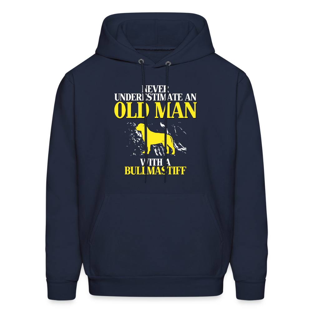 Never underestimate an old man with a Bullmastiff Unisex Hoodie - navy