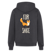 For fox sake Unisex Zip Hoodie Funny Gift Zip Hoodie S00237 - charcoal grey