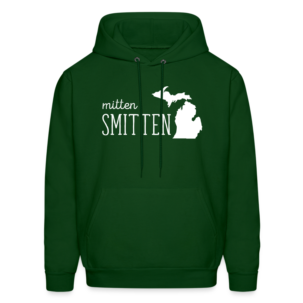 S00022  Personalizable Michigan Mitten smitten Gift, Unisex Longsleeve, Hoodie, Crewneck long sleeve, Sweatshirt, JerseyMen's Hoodie - forest green