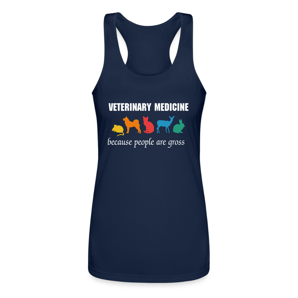 S00747 Tank Top Veterinary medicine Women’s Performance Racerback Tank Top - navy