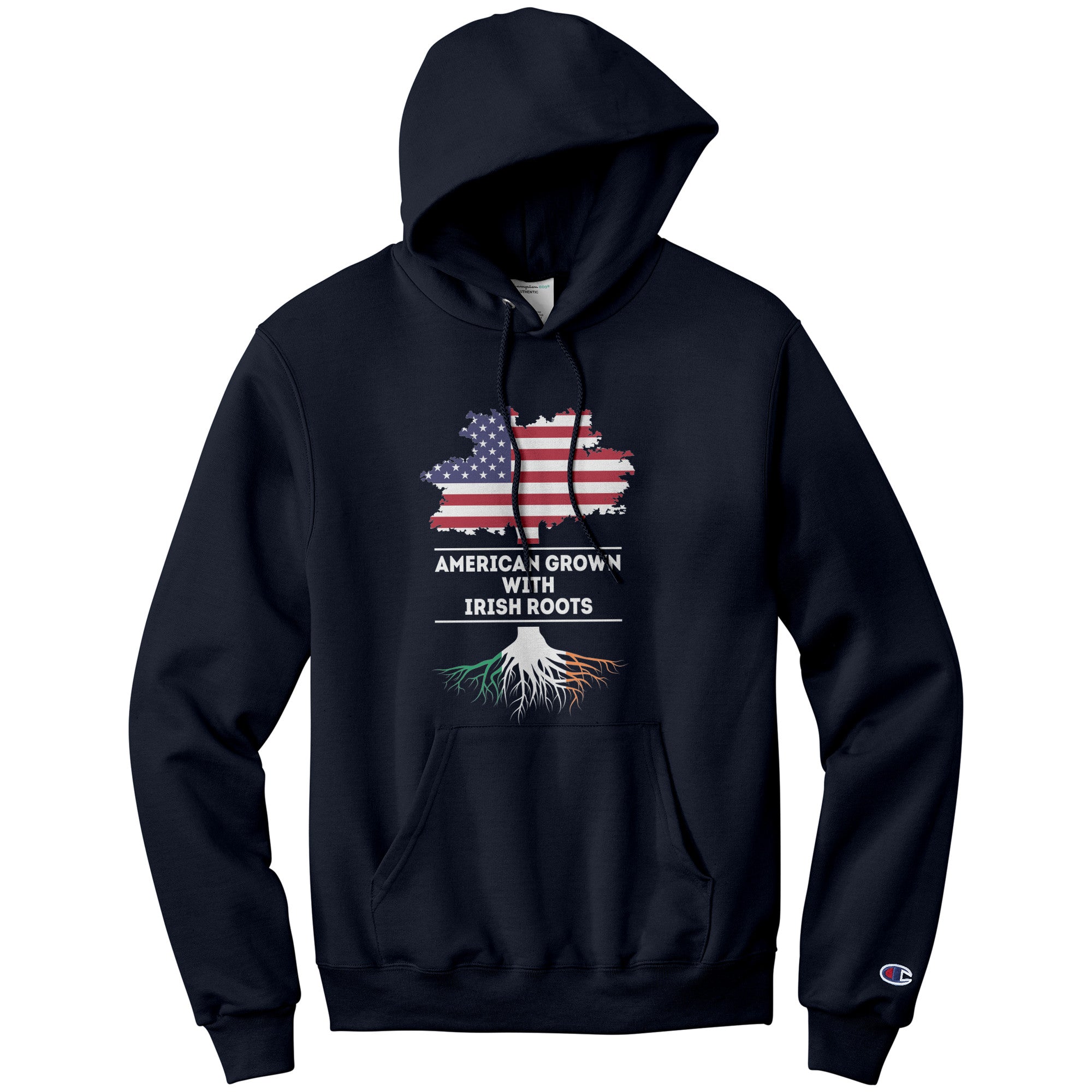 Irish Roots Hoodie      Irish Roots Hoodie American Grown with irish roots Crewneck image 1      Irish Roots HIrish Roots Hoodie - American Grown with irish roots