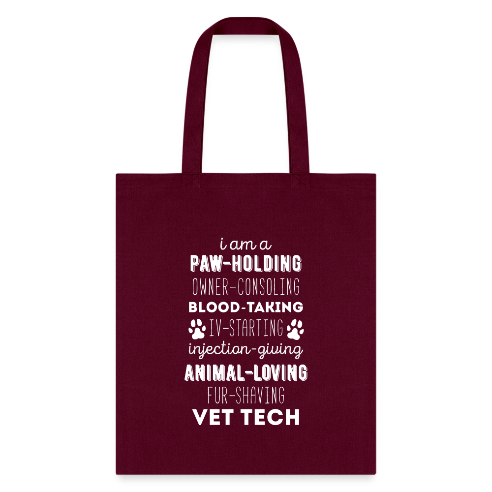 I am a paw-holding Tote Bag - burgundy