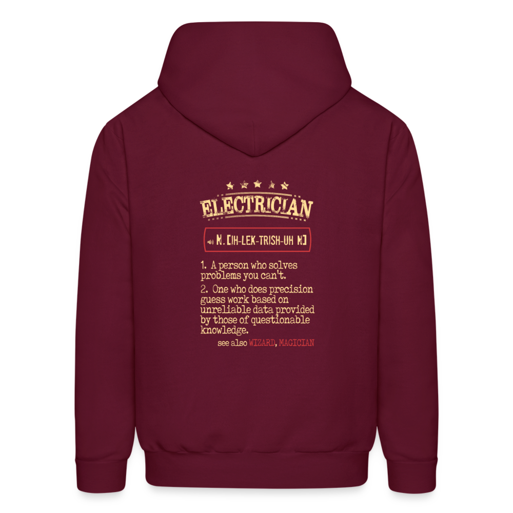 Electrician see also WIZARD, MAGICIAN Men's Hoodie - burgundy