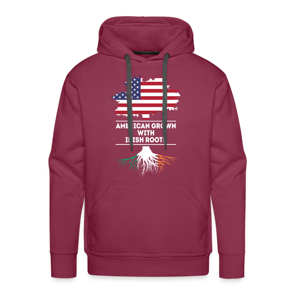 Irish Roots Hoodie - American Grown Irish Roots Hoodie - American Grown with irish roots Premium Hoodie - burgundy