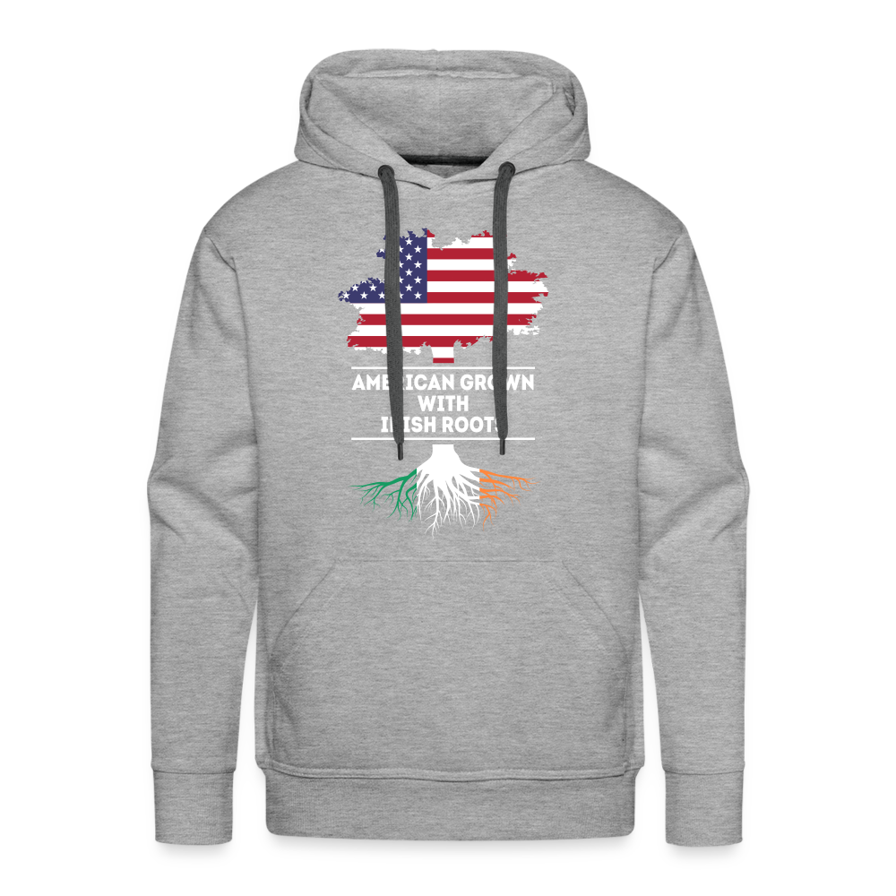 Irish Roots Hoodie - American Grown Irish Roots Hoodie - American Grown with irish roots Premium Hoodie - heather grey