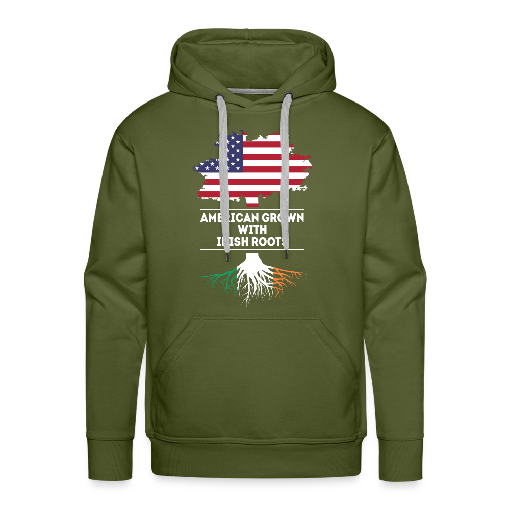 Irish Roots Hoodie - American Grown Irish Roots Hoodie - American Grown with irish roots Premium Hoodie - olive green