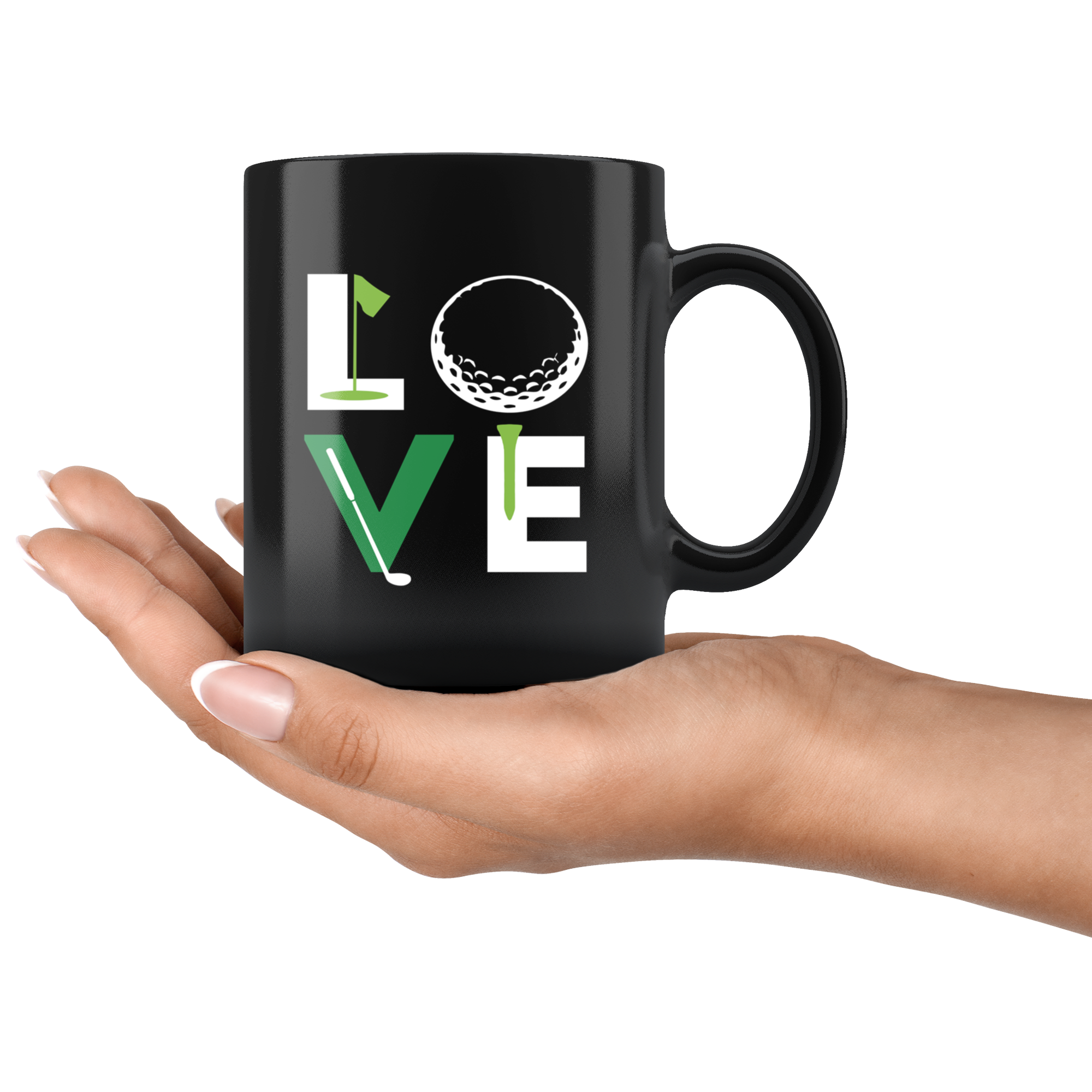 Mug Golf Golf Gifts - Love - Golf Mug Golf Coffee Mugs (11oz) Black