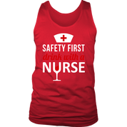Nurse Safety first, drink with a nurse Gift, Birthday Present, Racerback, Tank Top, Summer Apparel