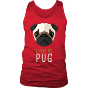 Pug Lover I love my Pug Gift, Birthday Present, Racerback, Tank Top, Summer Apparel