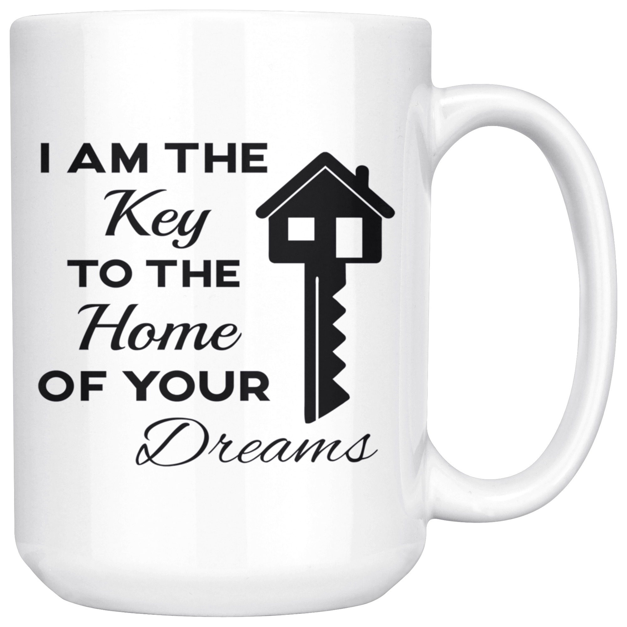 Real Estate, Real Estate Agent-I Am The Key-Birthday Present, Christmas Gift, White Mug 15oz