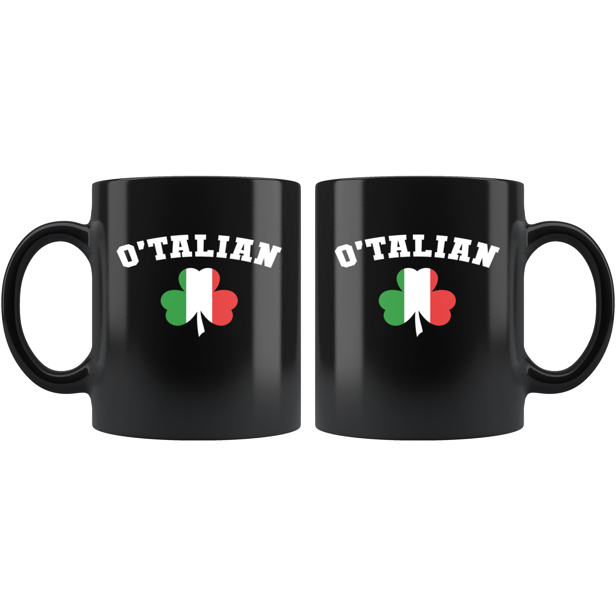 Mug Italian-American, Italian Heritage - O'talian mug - Italian Mugs Italian Coffee Mugs (11oz) Black