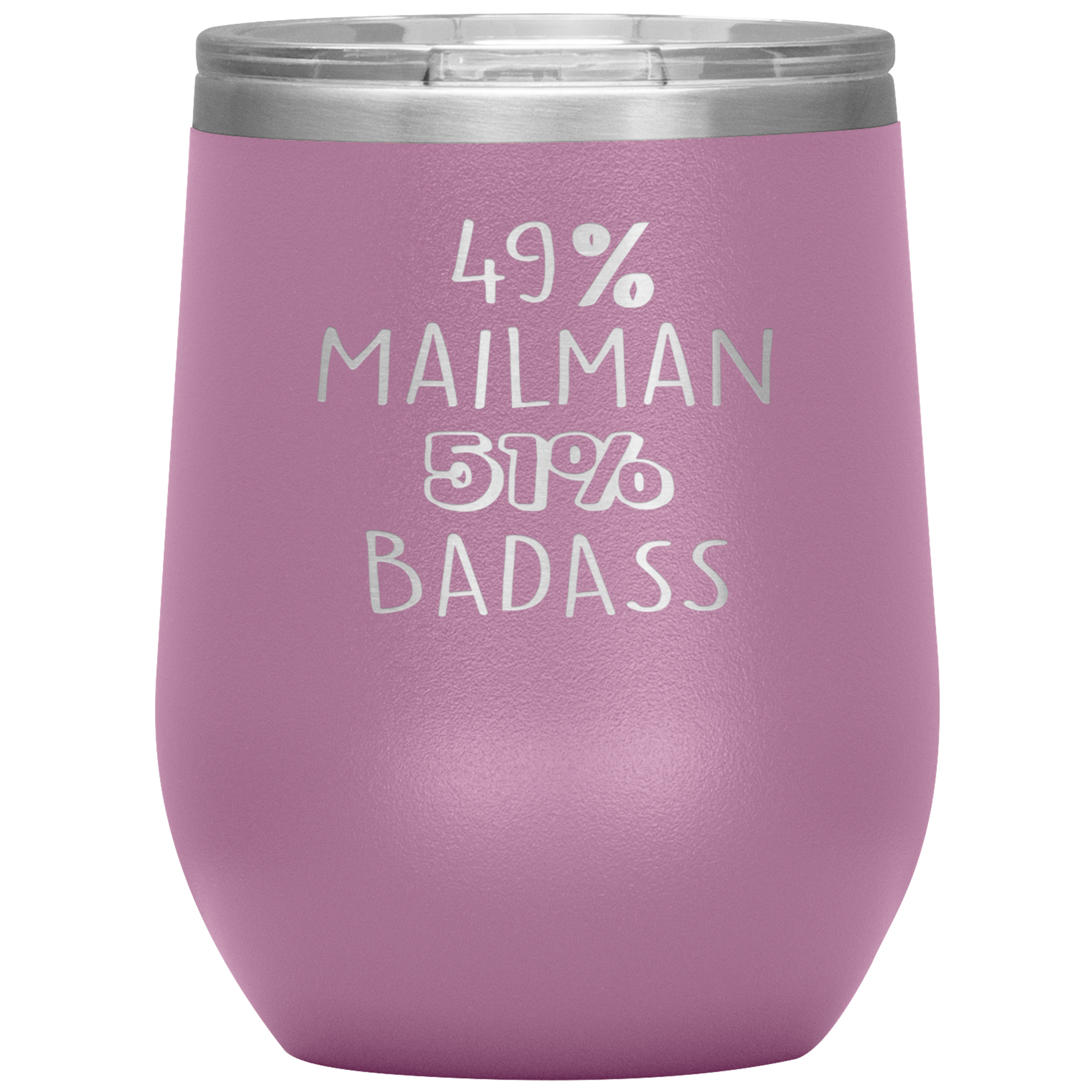 Mailman Gift, 49% Mailman, Badass, 12oz Tumbler, Travel mug, Coffee Tumbler, Present for Mailman Colleague