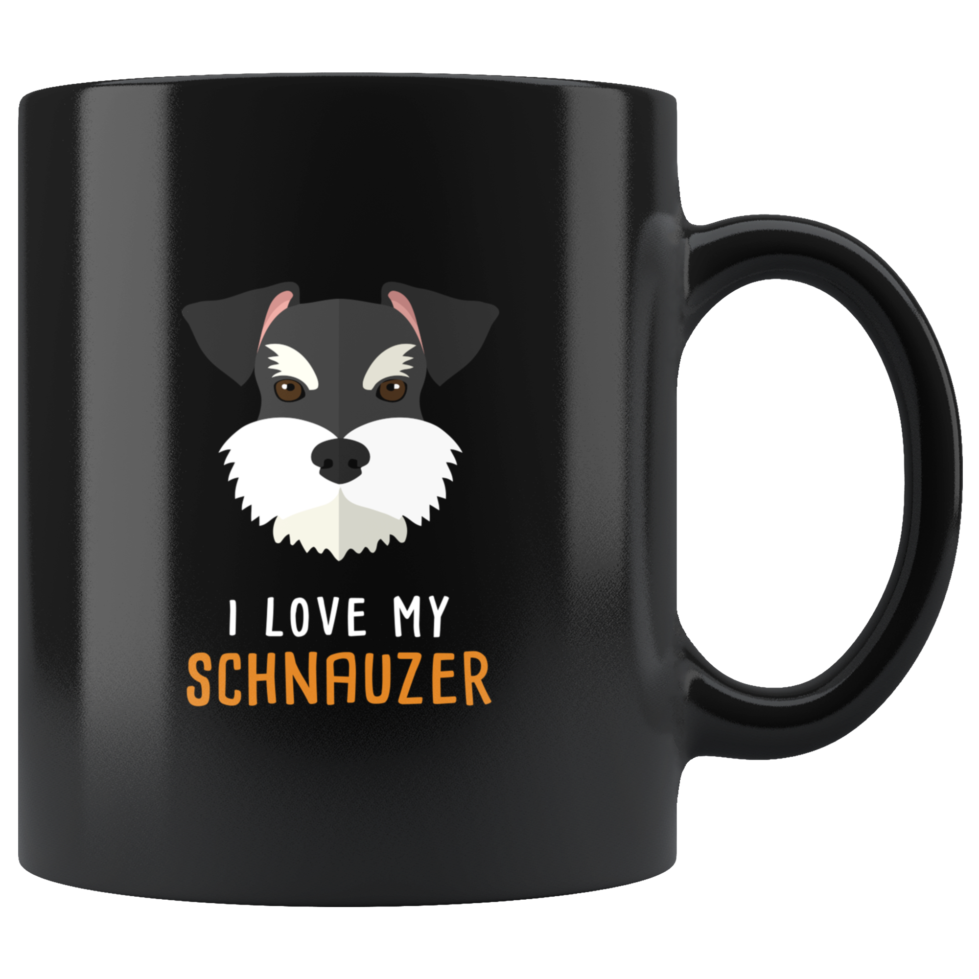 Schnauzer mug - Schnauzer owner - I love my Schnauzer- Schnauzer Coffee cup Dog Lover 11oz Black