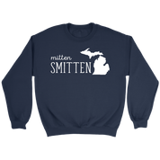 Michigan Mitten smitten Gift, Crewneck long sleeve