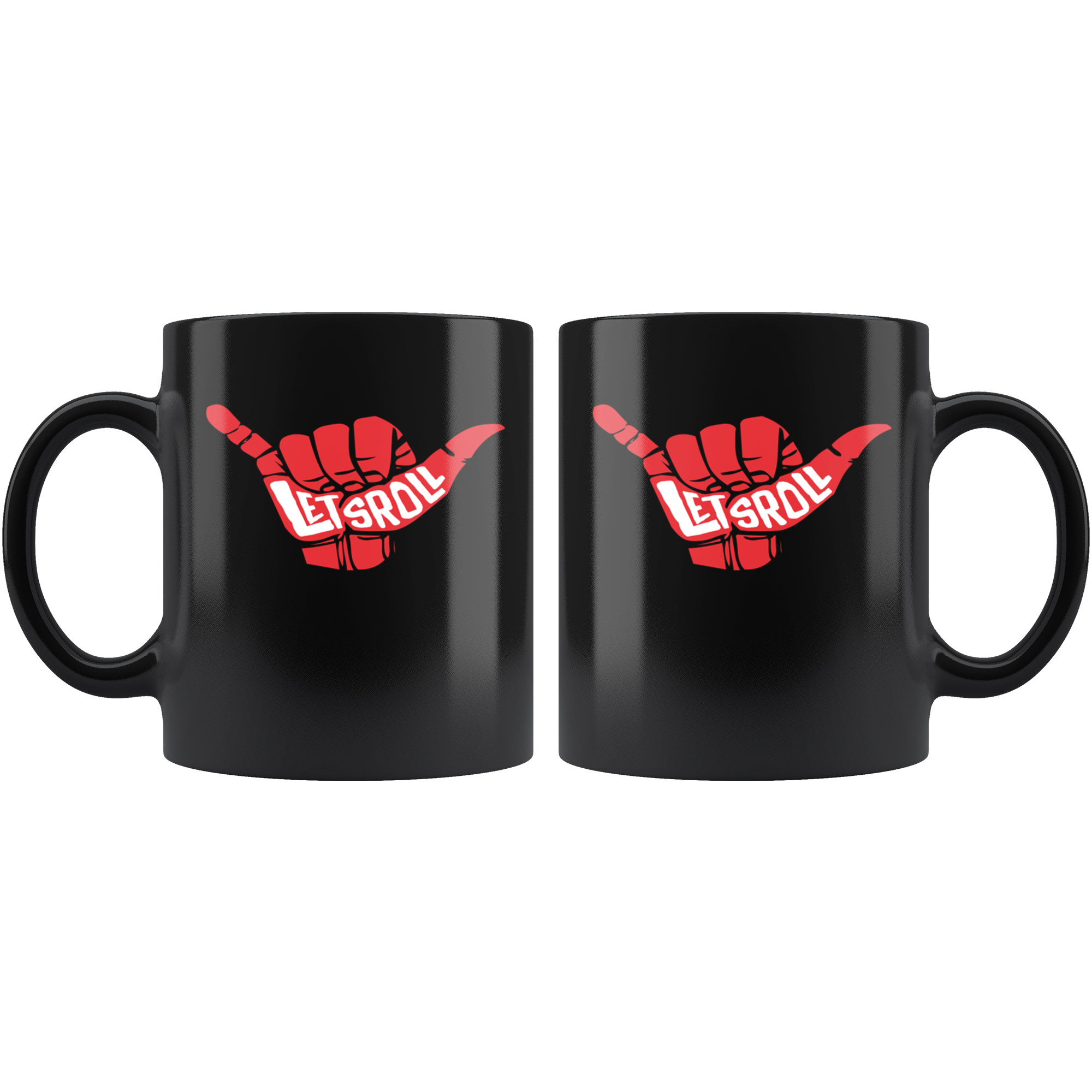 Mug Brazilian Jiu Jitsu BJJ - Lets roll mug - BJJ Coffee Cup BJJ Coffee Mug (11oz) Black