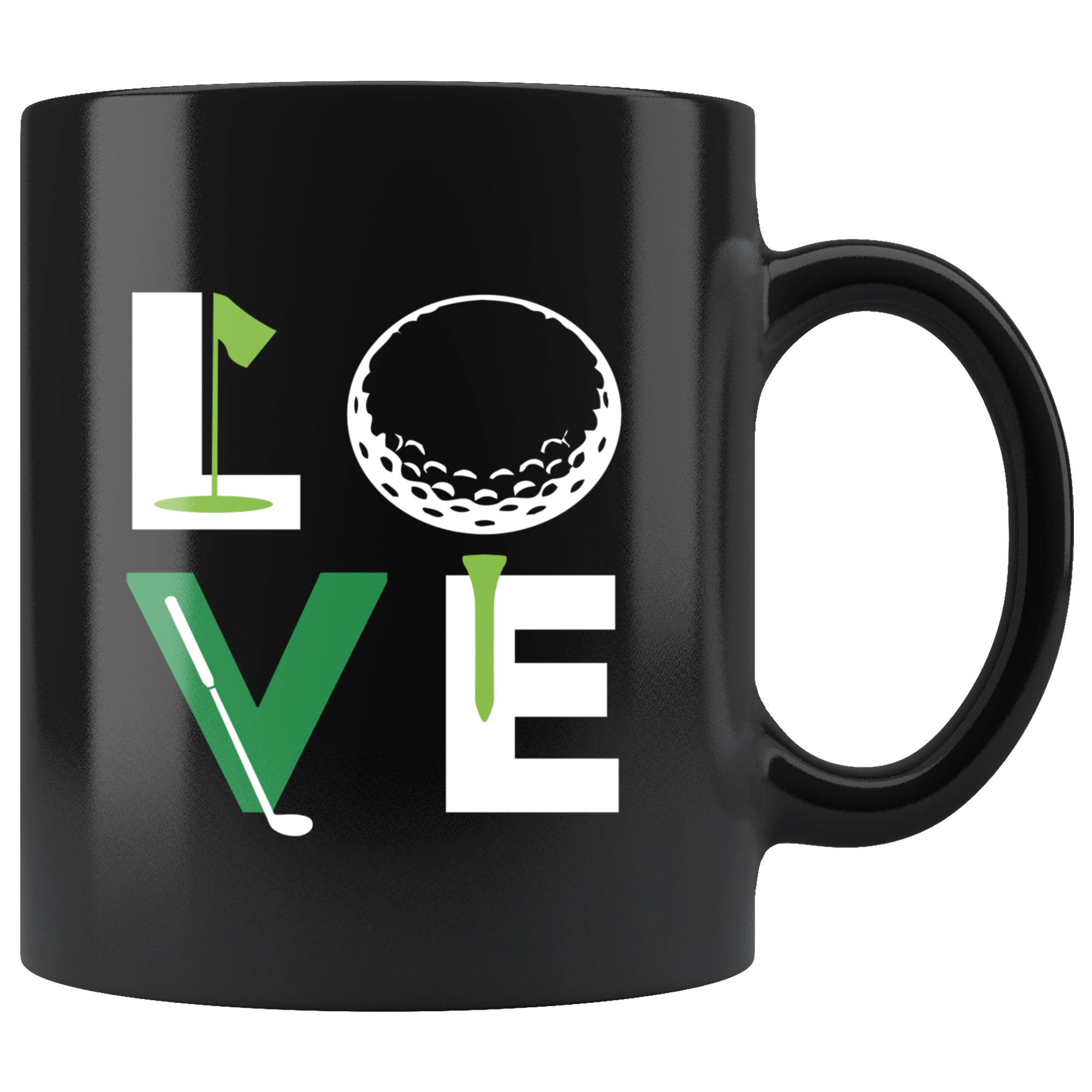 Mug Golf Golf Gifts - Love - Golf Mug Golf Coffee Mugs (11oz) Black