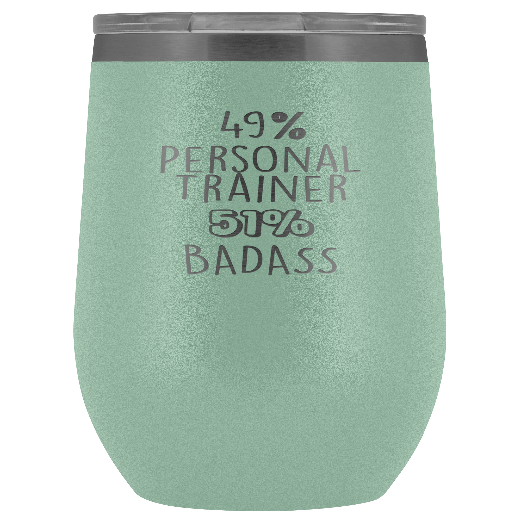 Personal Trainer Gift, 49% Personal Trainer, Badass, 12oz Tumbler, Travel mug, Coffee Tumbler, Present for Personal Trainer Colleague