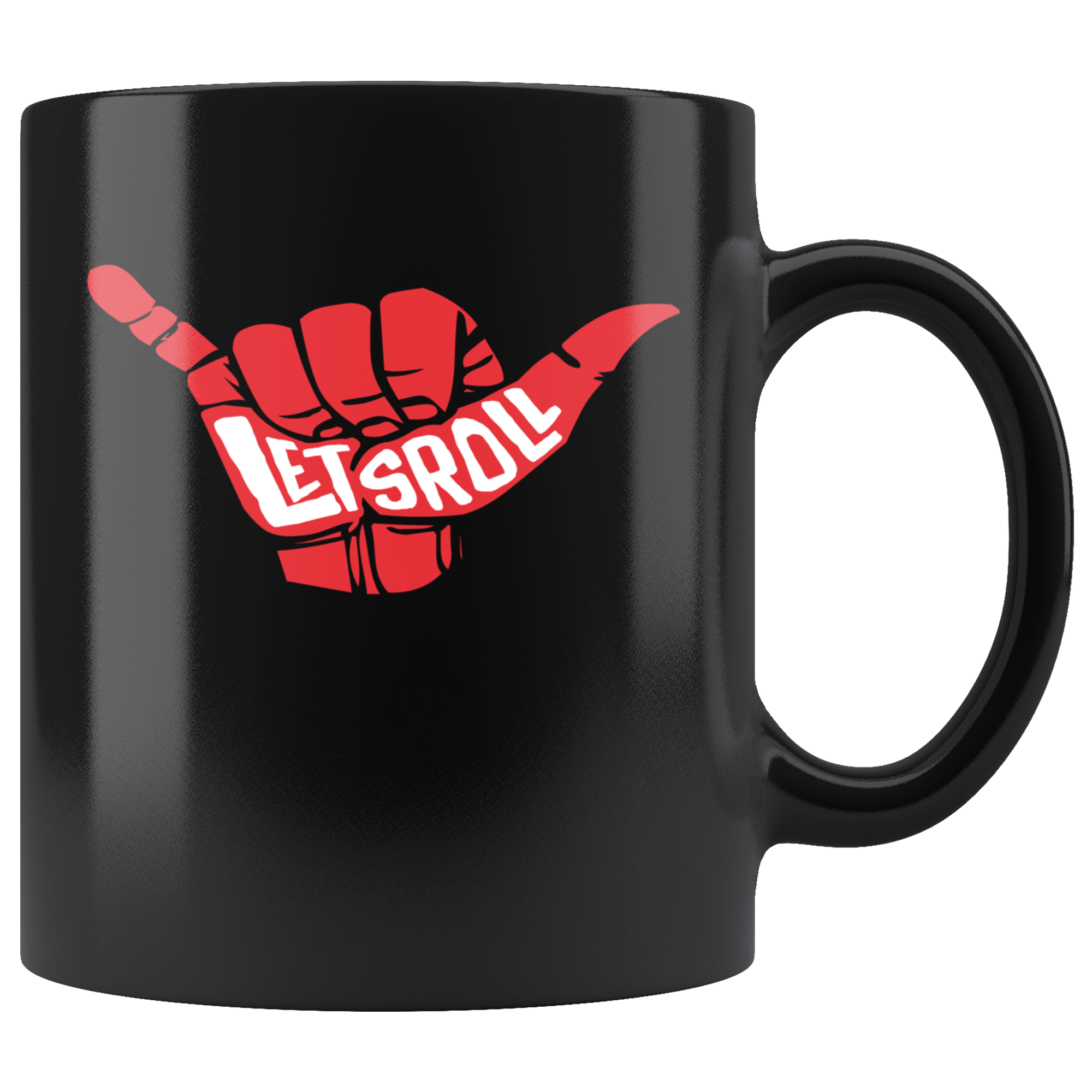 Mug Brazilian Jiu Jitsu BJJ - Lets roll mug - BJJ Coffee Cup BJJ Coffee Mug (11oz) Black