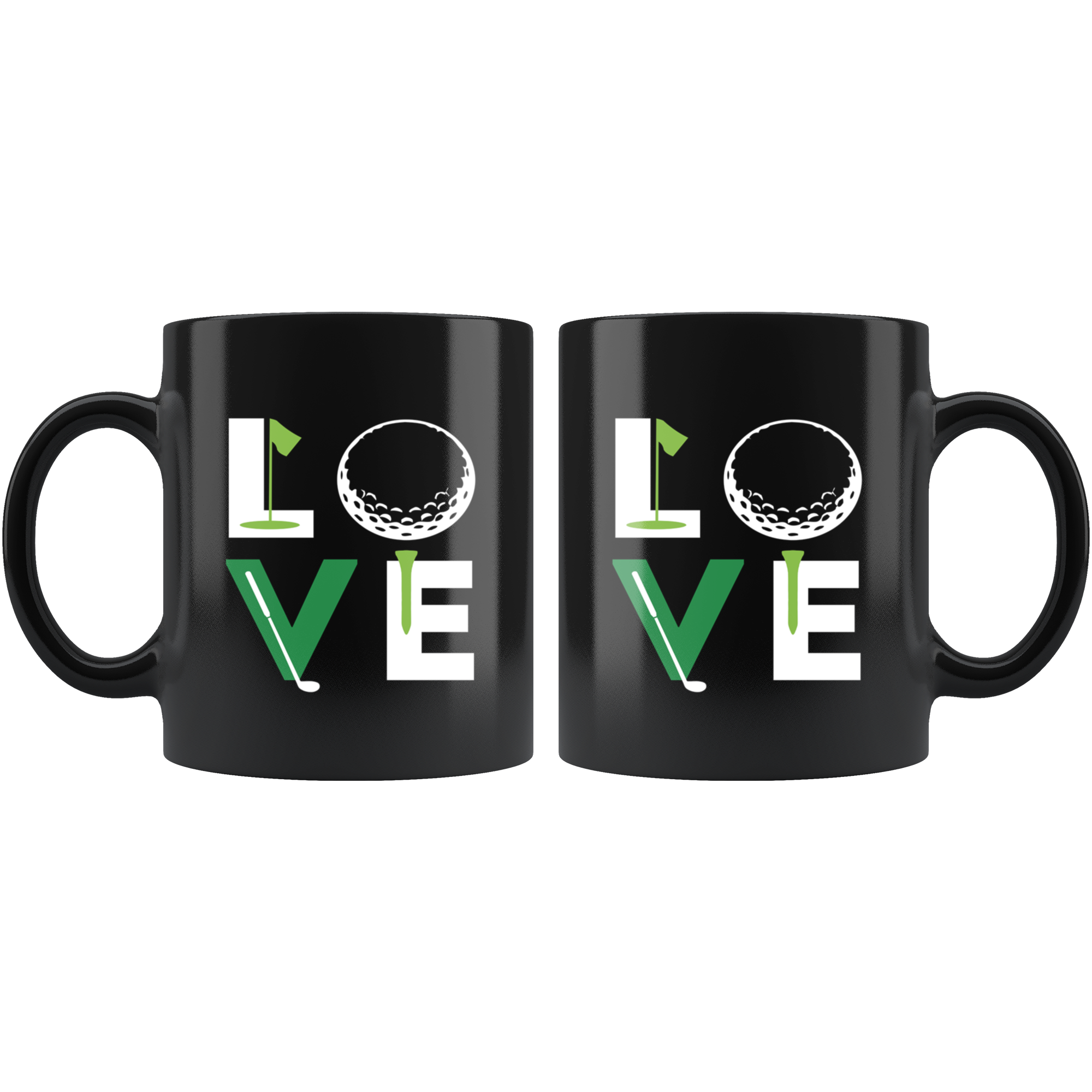 Mug Golf Golf Gifts - Love - Golf Mug Golf Coffee Mugs (11oz) Black