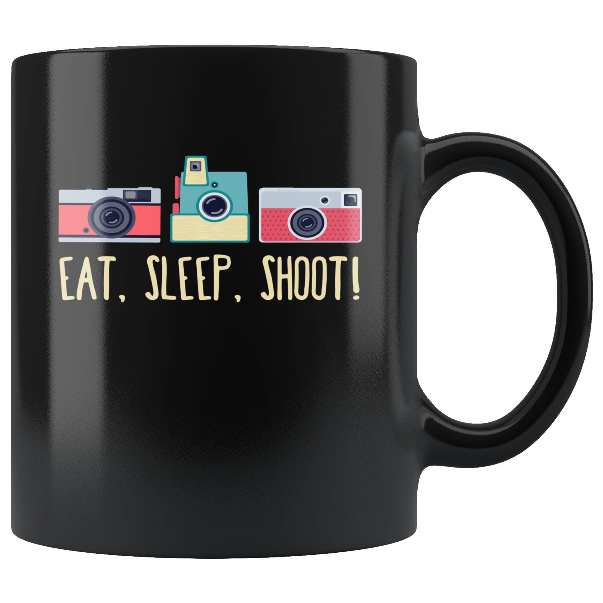 Photographers mug photographers cup - Eat, sleep, shoot! mug - photographers gifts photographer mug photography mugs (11oz) Black