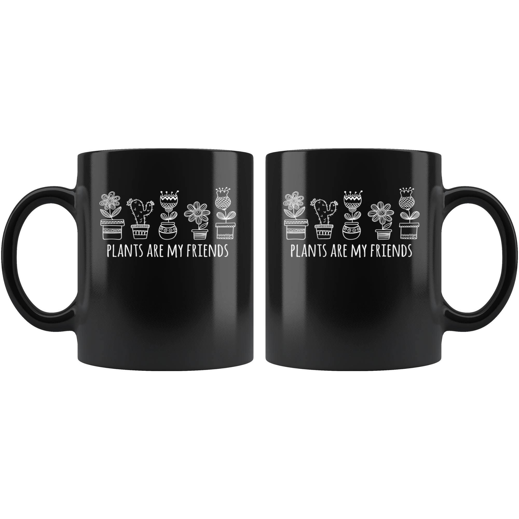 Mug Gardening Funny Mug - Plants are my friends - Perfect Gift for Gardener, Your Dad, Mom, Boyfriend, Girlfriend, or Friend - 11oz Black