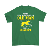 Great dane Gift, Never underestimate an old man with a Great dane, Grandpa tee, Unisex T-shirt, Grandfather gift, Grandfather t-shirt