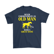 Great dane Gift, Never underestimate an old man with a Great dane, Grandpa tee, Unisex T-shirt, Grandfather gift, Grandfather t-shirt