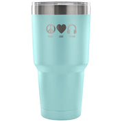 Peace, love, techno Tumbler 30oz