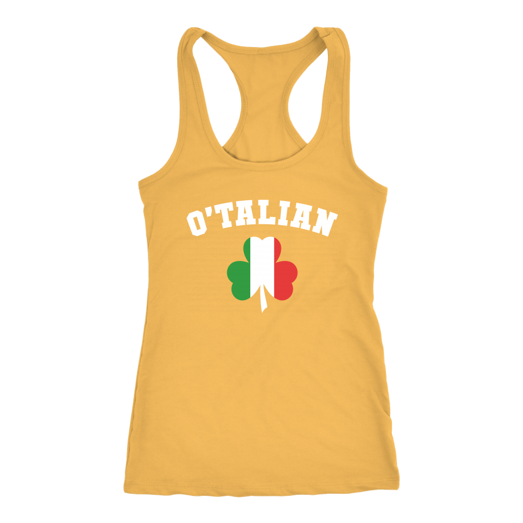 Italian O'talian St. Patrick's Gift, Birthday Present, Racerback, Tank Top, Summer Apparel