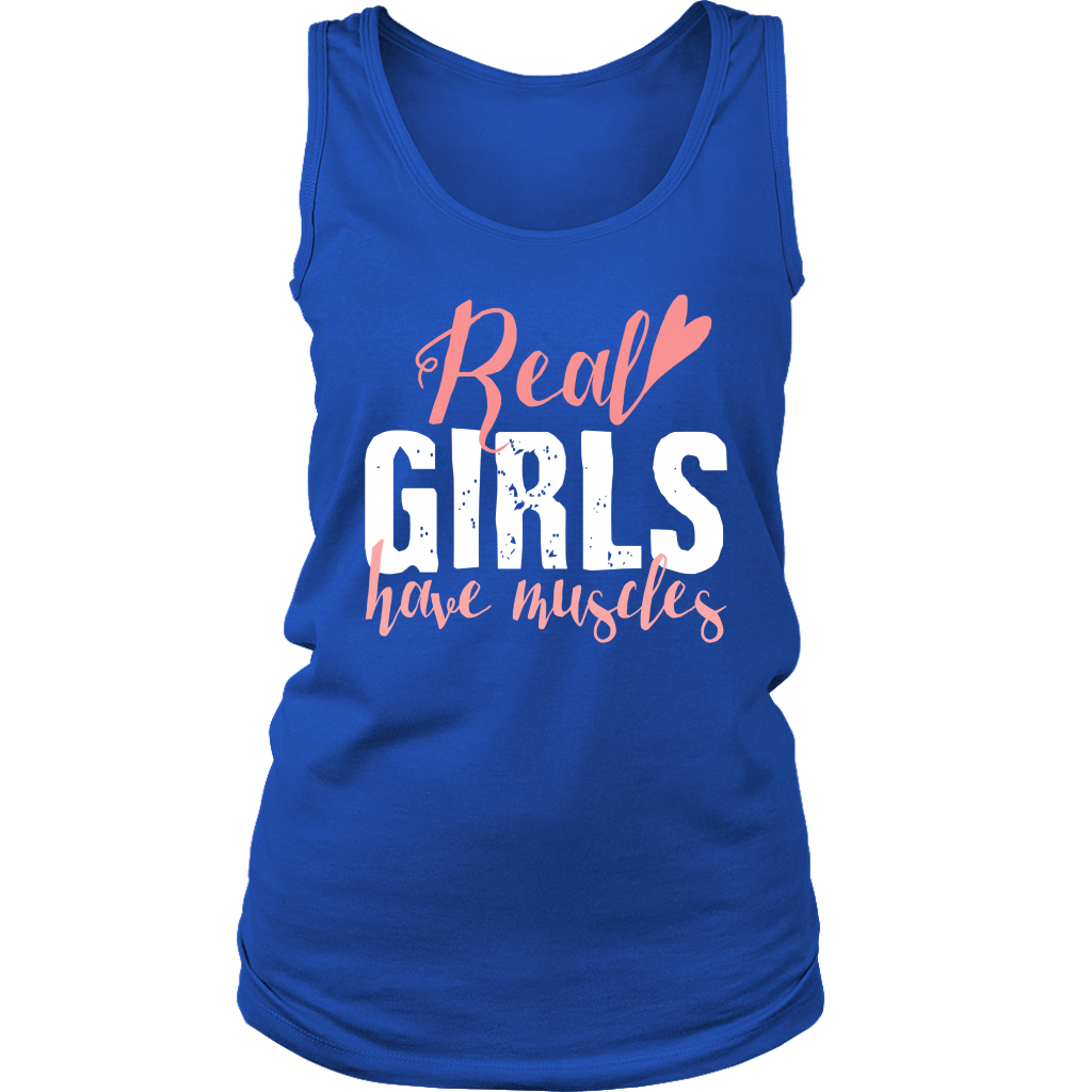 Fitness Real girls have muscles Gift, Birthday Present, Racerback, Tank Top, Summer Apparel