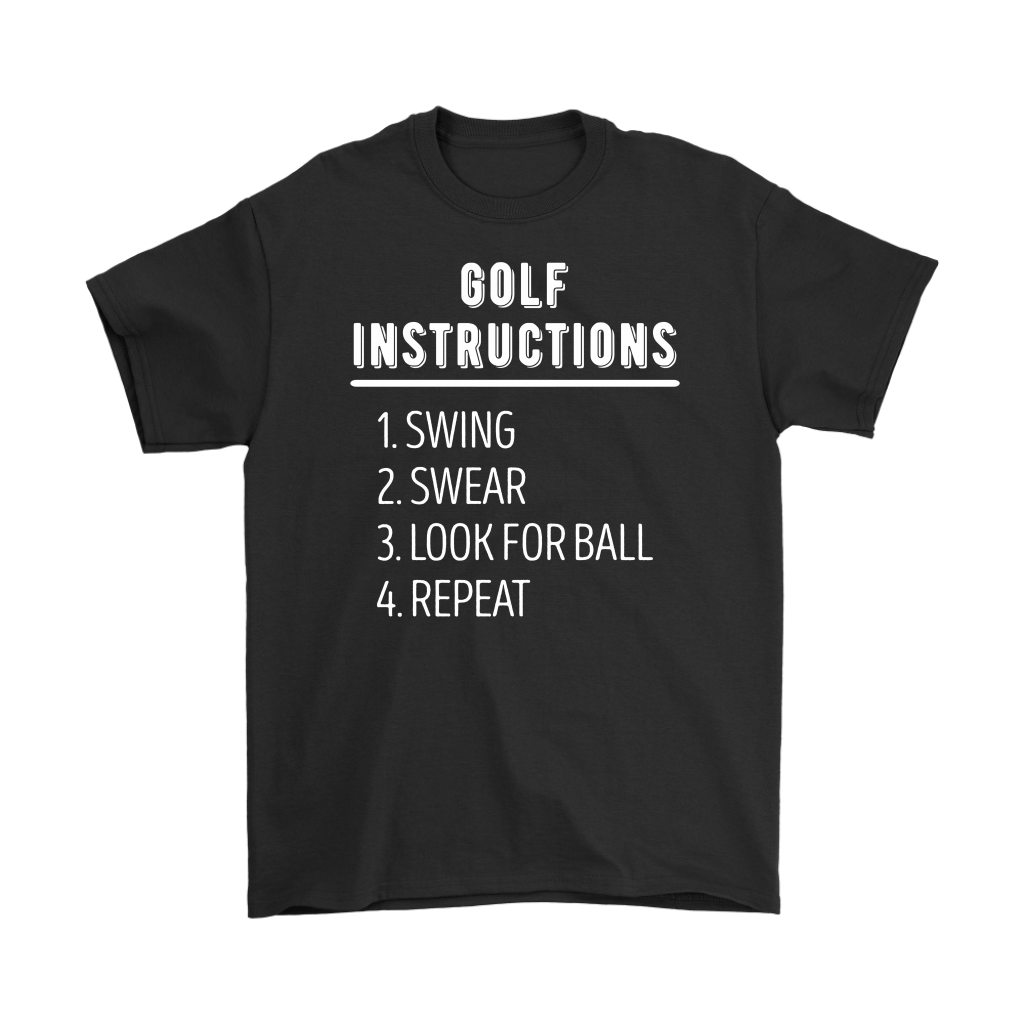 Golf Golf instructions: 1.Swing 2. Swear 3. Look for ball 4.Repeat Gift, Woman's tee, Unisex T-shirt, V-neck, Summer Apparel