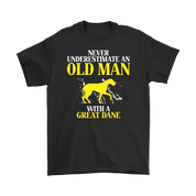 Great dane Gift, Never underestimate an old man with a Great dane, Grandpa tee, Unisex T-shirt, Grandfather gift, Grandfather t-shirt