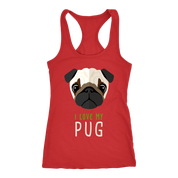 Pug Lover I love my Pug Gift, Birthday Present, Racerback, Tank Top, Summer Apparel